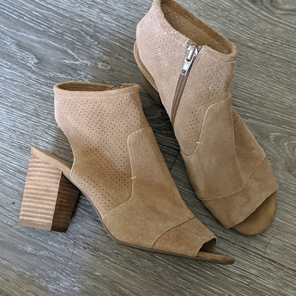 peep toe booties 2 inch heel